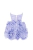 Appliquéd organza lavender mini dress