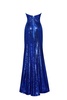 Electric blue maxi dress covered in sequins