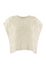 Antonelli Crew-Neck Linen And Cotton Top in Beige