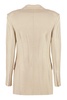 Genny Stretch Double-Breasted Blazer in Beige