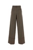 Embroidered Stretch Wool Blend Wide-leg Pant