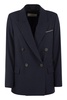 Peserico Viscose Blend Double-Breasted Blazer in Blue