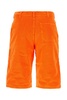 Orange Corduroy Bermuda Shorts