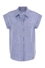 Peserico Linen Sleeveless Shirt in Blue