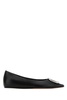 Amina Muaddi Women Camelia Flat Nappa Black  White Buc