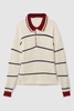 The Upside Oversized Cotton Polo Jumper in White Stripe