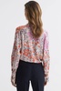 Meadow Print Split Cuff Shirt in Coral/White