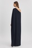 Halston Off-The-Shoulder Cape Maxi Dress in Navy