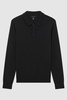 Merino Wool Polo Shirt in Black