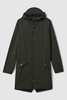 Rains Longline Hooded Raincoat in Dark Green