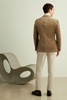 Cotton-Blend Velvet Blazer in Taupe Brown