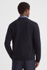 Wool Blend Button-Through Cardigan in Navy