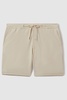 Textured Drawstring Shorts in Stone