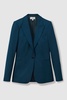 Petite Tailored Single Breasted Suit Blazer in Teal