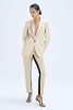 Gracie Black/Cream Slim Fit Colourblock Satin Velvet Trousers