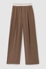 Wide Leg Elasticated Trousers in Mocha Brown