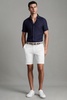 Modern Fit Cotton Blend Chino Shorts in White