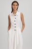 Petite Belted Wide Leg Jumpsuit in White