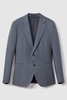 Slim Fit Single Breasted 100% Linen Blazer in Airforce Blue