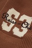 Push Tobacco Brown Ché Embroidered Varsity Cardigan