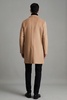 Wool Blend Single Breasted Epsom Overcoat in Camel