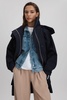 Cotton Parka Coat in Navy