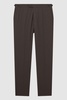 Slim Fit Wool Blend Side Adjuster Trousers in Chocolate