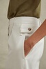 Cotton Wide Leg Suit Trousers in White