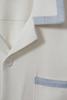 Contrast Trim Cuban Collar Shirt in Ecru/Soft Blue