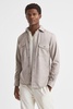 Chaser Wheat Melange Button-Through Twin Pocket Overshirt