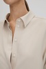 Split Hem Button-Through Shirt in Nude