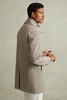 Hybrid Removable Funnel Neck Overcoat in Taupe