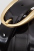 Patent Leather Oval Buckle Belt in Black