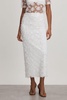 Carmela White Anna Quan Sheer Applique Midi Dress