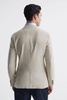 Slim Fit Textured Wool Blend Blazer in Oatmeal