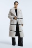 Sloane Mink Shearling Leather Trim Long Coat