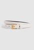 Thin Leather Belt in Off White