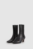 Leather Kitten Heel Chelsea Boots in Black