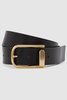 Leather Half Keeper Belt in Black