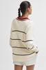 The Upside Oversized Cotton Polo Jumper in White Stripe