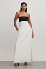 Marcia Ivory Anna Quan Linen-Jersey Strapless Maxi Dress