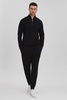 Interlock Jersey Half-Zip Funnel Neck Sweatshirt in Black