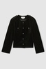 Cropped Velvet Jacket in Black