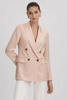 Double Breasted Satin Blazer in Pink