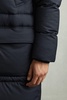 Quilted Longline Puffer Jacket in Navy