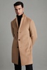 Wool Blend Single Breasted Epsom Overcoat in Camel