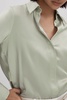 Silk Button-Through Shirt in Green