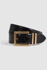 Patent Leather Crocodile Design Belt in Black