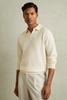 Wool-Cashmere Open-Collar Polo Shirt in Ivory