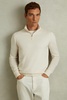 Merino Wool Half-Zip Funnel Neck Jumper in Snow